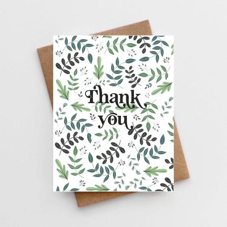 Greenery Thank You Card