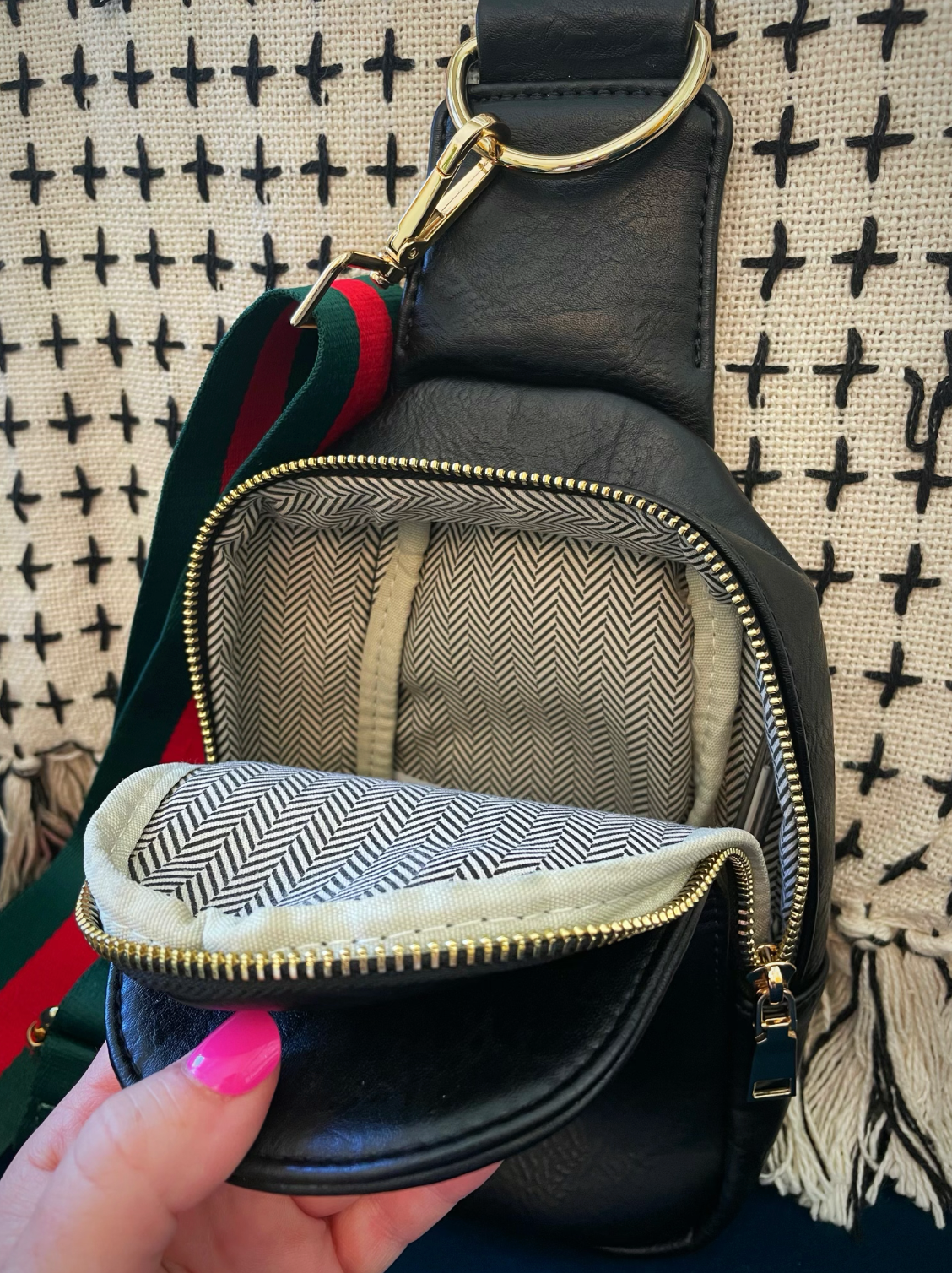 Miranda Sling Backpack, Vegan Leather Chest Bag Daypack